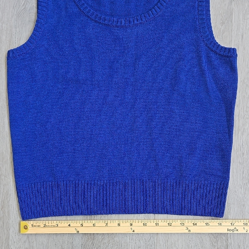 ST. JOHN Tank Top Wool Blend Knit Sleeveless Sweater Vest Pullover Size M - Picture 11 of 12